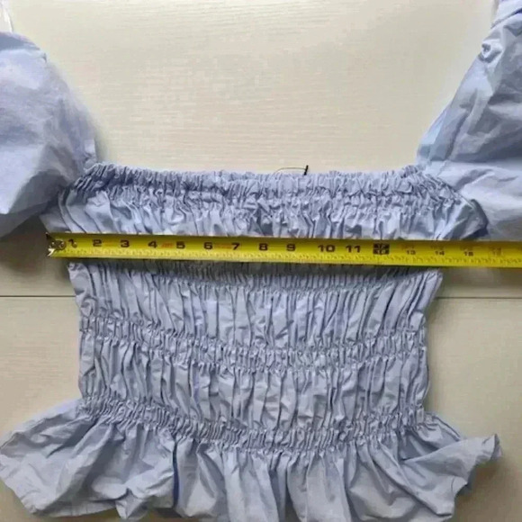 ASTR Light Blue Savina Square Neck Bubble Sleeve Blouse NWOT  Size XL - Picture 7 of 8